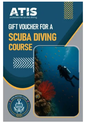 Buono regalo ATIS per Corso Subacqueo (Open Water) - Voucher con sub e gorgonia rossa